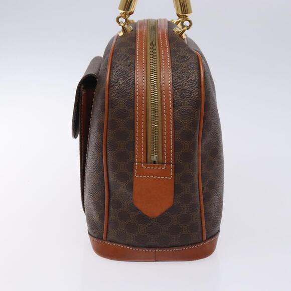 CELINE Macadam Canvas Hand Bag Pvc Leather Brown Gold - Picture 5 of 13